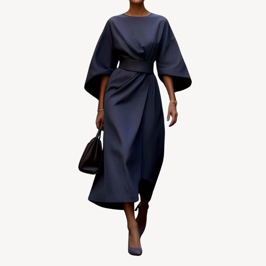Celeste – Elegancka sukienka midi z szerokimi rękawami