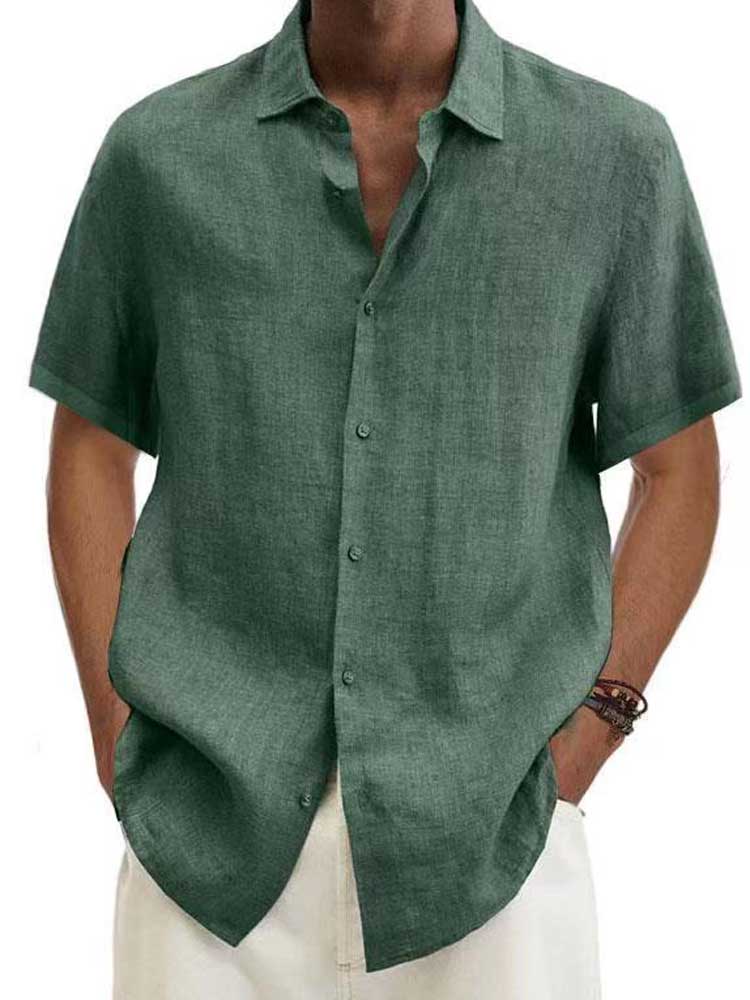 Walter – Men’s Short Sleeve Linen Shirt - Image 1