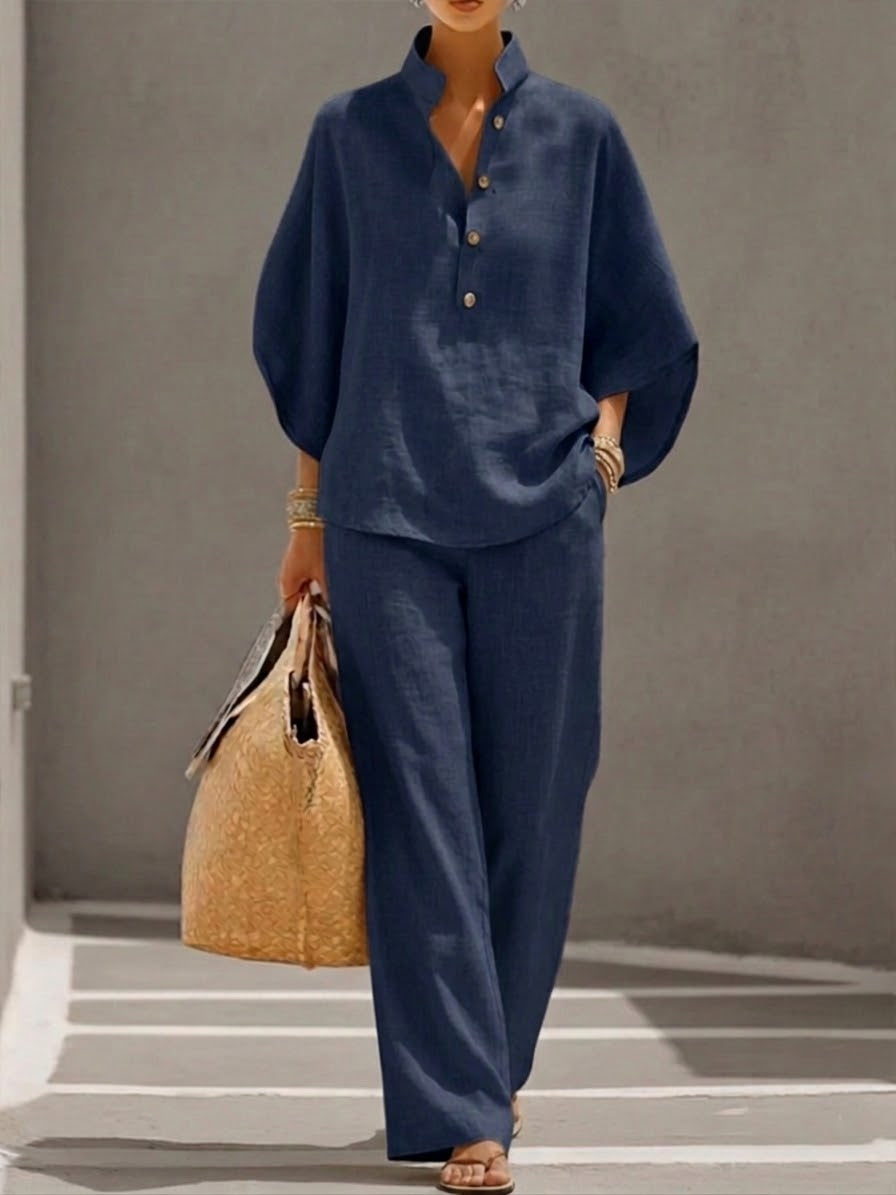 Doreen – Women 2 Piece Batwing Top Wide Leg Pants Set  - Image 4