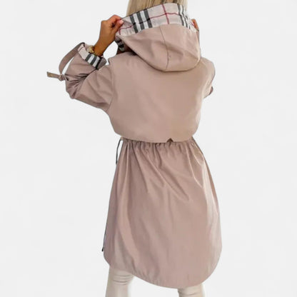 Jimena – Długa przejściowa parka z kapturem damska