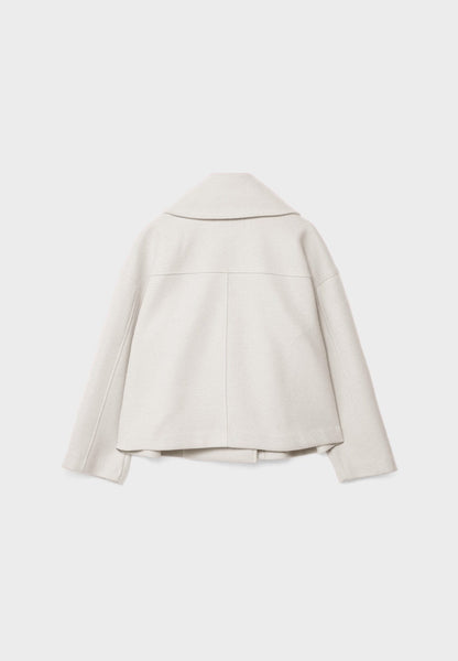 Zofia – Krótki Wełniany Płaszcz Damski Oversize