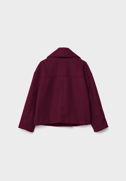 Zofia – Krótki Wełniany Płaszcz Damski Oversize