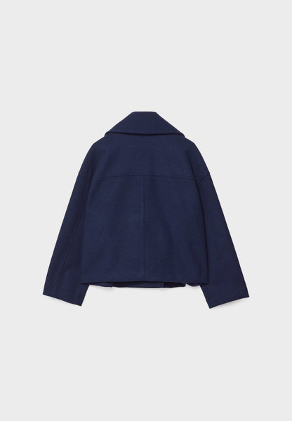 Zofia – Krótki Wełniany Płaszcz Damski Oversize