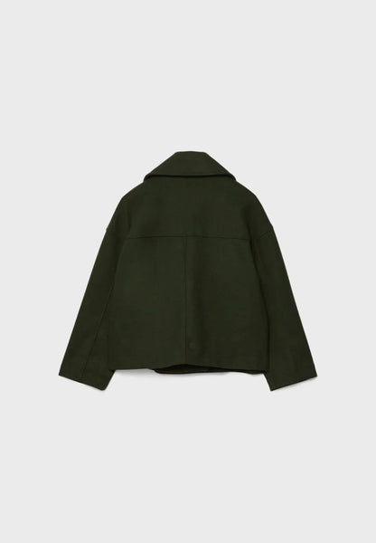 Zofia – Krótki Wełniany Płaszcz Damski Oversize