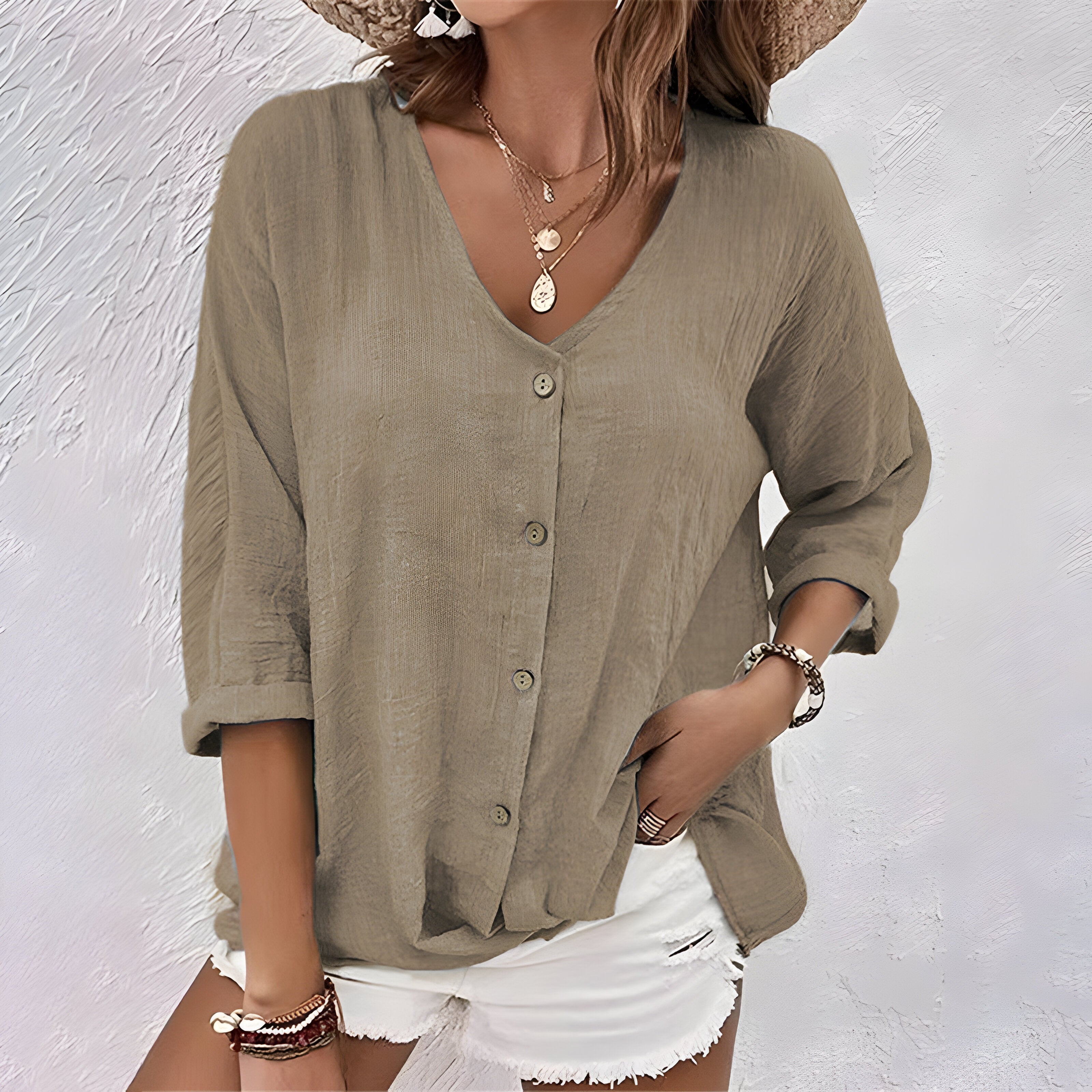Marlies –  Relaxed Button-Up Blouse Blouse - Image 7