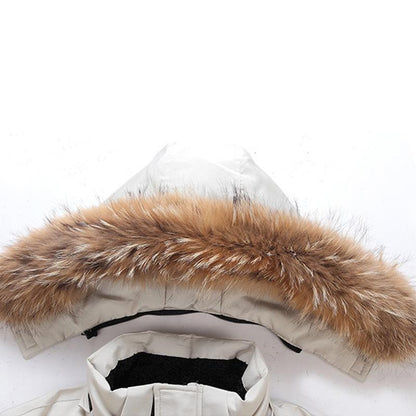 Kinga – Damska Kurtka Puchowa z Kapturem i Futerkiem