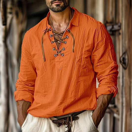 Alarich | Stilvolles Henry Leinenhemd mit langen Ärmeln für Männer - Image 4
