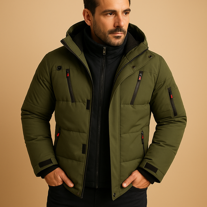 Bartek – Pikowana Kurtka Męska z Kapturem w Stylu Outdoor Premium