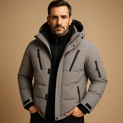 Bartek – Pikowana Kurtka Męska z Kapturem w Stylu Outdoor Premium