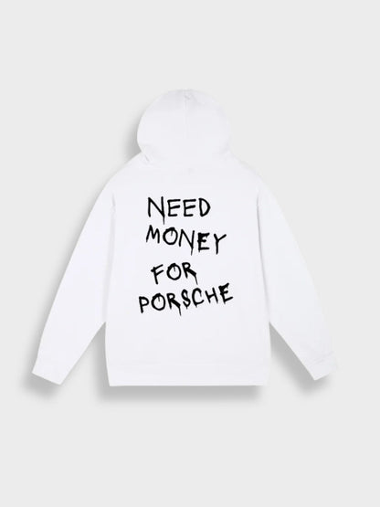 Rebel – Oversize hoodie z nadrukiem "Need Money for Porsche”