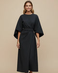 Sophie – Women's Elegant Belted Dress with Lantern Sleeves - Image 1